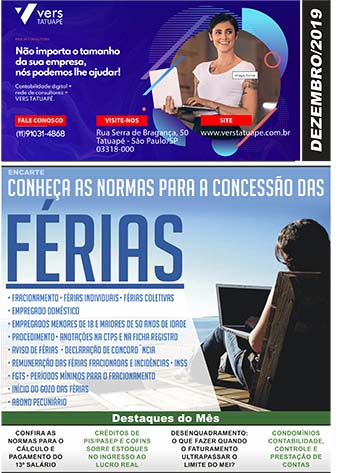 DESTAQUES DO MÊS Redução de Salário e Suspensão de Contrato: Regras, Obrigações e Direitos. Classificação Fiscal de Nota de Retorno de Industrialização Nfe: Veja Como Consultar Nota Fiscal Eletrônica Online IRPJ/CSLL: Tratamento Fiscal na Baixa de Bens Obsoletos.