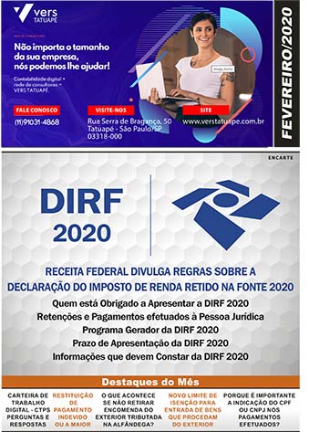 DESTAQUES DO MÊS Redução de Salário e Suspensão de Contrato: Regras, Obrigações e Direitos. Classificação Fiscal de Nota de Retorno de Industrialização Nfe: Veja Como Consultar Nota Fiscal Eletrônica Online IRPJ/CSLL: Tratamento Fiscal na Baixa de Bens Obsoletos.