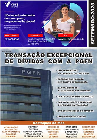 DESTAQUES DO MÊS Redução de Salário e Suspensão de Contrato: Regras, Obrigações e Direitos. Classificação Fiscal de Nota de Retorno de Industrialização Nfe: Veja Como Consultar Nota Fiscal Eletrônica Online IRPJ/CSLL: Tratamento Fiscal na Baixa de Bens Obsoletos.